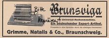 BRAUNSCHWEIG, Werbung 1911, Grimme, Natalis & Co. Brunsviga Rechenmaschine