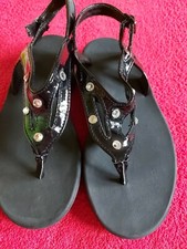 Sandale walkmaxx Schwarz 36 Swarowski Lack Zehen 