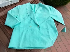 Süßer Vintage Sommer Blazer Jacke grün türkis zweireihig 21 Kurzgröße L 42/44