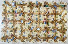 40 x Puzzle Teile 18cm/Teil Baustelle Fahrzeuge Bagger Kipper LKW Sand Teppich