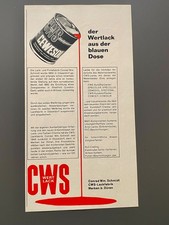 CWS Lackfabrik Merken b. Düren Conrad Schmidt 1968 Vintage Ad Werbung Reklame V2
