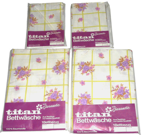 Tlg bettwäsche retro blumen - 4-tlg,
