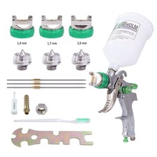 HVLP Lackierpistole Druckluft Spritzpistole Sprühpistole 3 Düsen 1,4mm 1,7mm,2mm