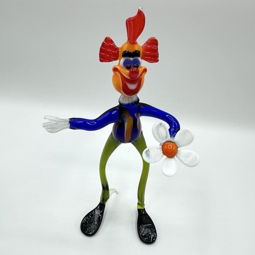 Glas figur clown mit blume - figur,