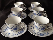 6 Seltmann Weiden Doris Isolde Bayrisch Blau Kaffeetasse Ober & Untertasse 2tlg.