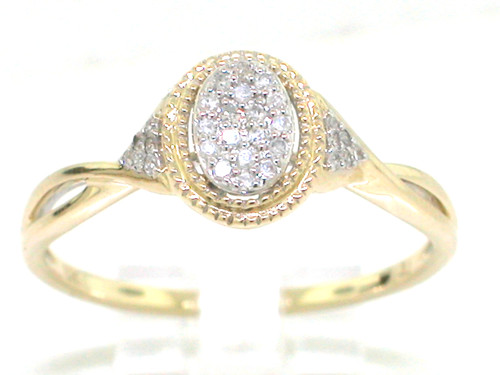 Diamant ring 417 gold 10k - diamant,