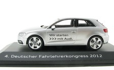 Schuco Audi A3 8V Deutscher Fahrlehrerkongress 2012 1:43 Ice Silver Auto Model