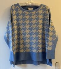 Damen Pullover Heine / Amy Vermont Größe 40 blau/beige mit Lurex-Garn Langarm