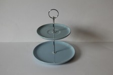 zauberhafte zweistöckige Etagere Teller Friesland Heidelberg Blau Pastell 012111