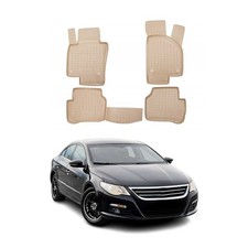 OMAC Gummimatten Fußmatten für VW Passat CC 2008-2017 TPE Automatten Beige 4x