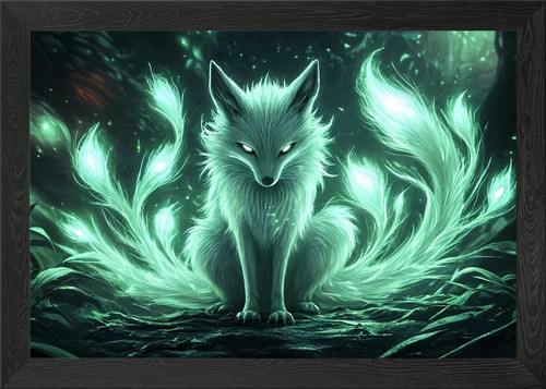 Mystischer grüner fuchs - mystischer,