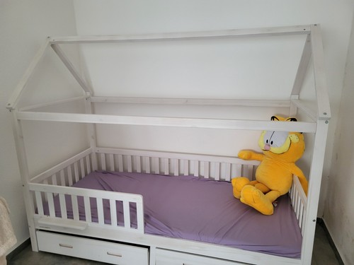 Himmelbett aus holz weiß - aus,