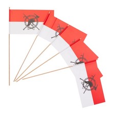 Papierfähnchen: Feuerwehr mit Holzstab