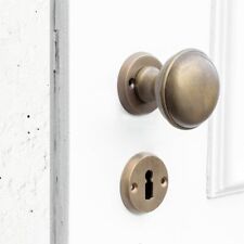 Türbeschlag mit Knauf für Zimmertüren - Knauf Drehbar | BB | Messing patiniert
