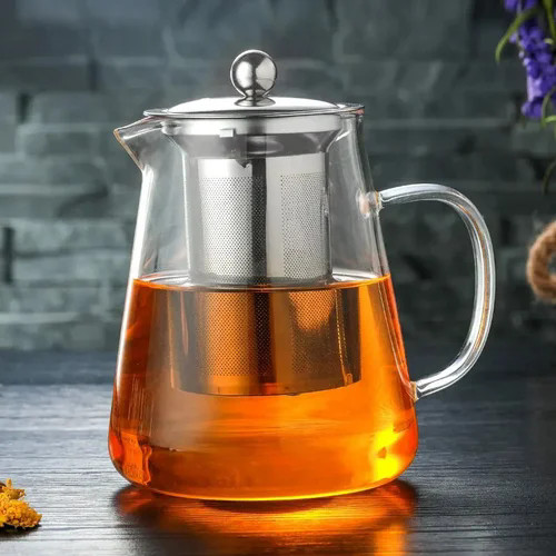 Teekanne glas mit sieb - teekanne,