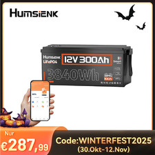 12V 300Ah LiFePO4 Akku Lithium Batterie BMS Bluetooth Trolling-Motor Wohnmobil