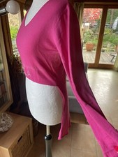 Koucla Pullover Vokuhila S/M Silber Glanzsteine pink