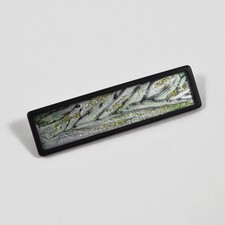 Vintage Brosche UHLIG / Lila Türkis Goldglitter / Seidenmalerei / Brooch