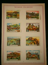 alte Reklamemarken 1 Blatt 8 Stück versch .Reklame-Siegel- Werbe-Marken