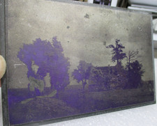 Original Druckplatte für Foto alter Zeit ! Superrar aus Metall Gebäude Idyll Ort