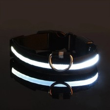 LED Hundehalsband Nylon Leine Blinkend Leuchtend Nacht Sicherheit Haustier