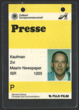 UEFA 1988 EURO PRESSEAUSWEIS
