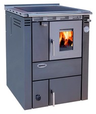 Küchenherd wasserführend SENKO C-30 Links/Rechts Anthrazit 35 kW Zentralheizung 