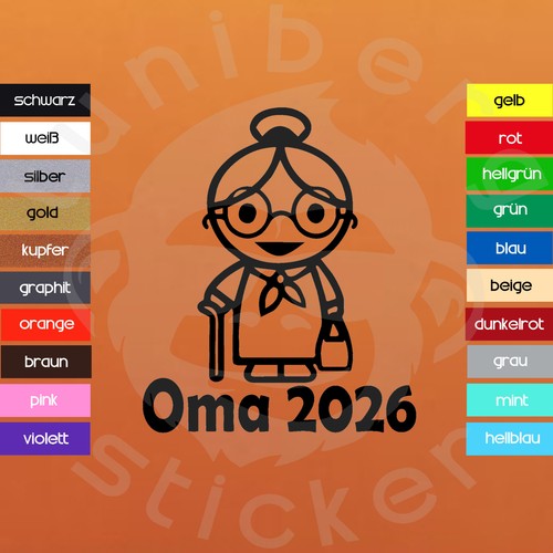 Auto aufkleber oma 2026 - "oma, 2026"