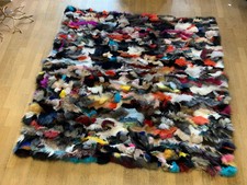 FUCHS DECKE PELZ DECKE FELL DECKE FOX FUR BLANKET MULTICOLOR FUCHSDECKE PELZ 