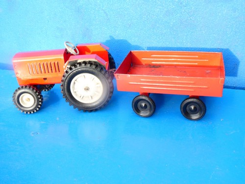 Ddr blechtraktor mit hänger - ddr,