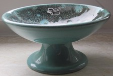 SILBERDISTEL FAYANCEN GRÜN, SCHALE 15 cm Durchmesser + 7,5 cm hoch, TOP ZUSTAND!