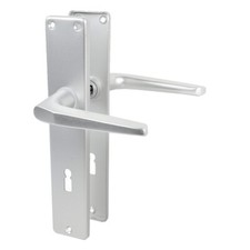 Aluminium Türbeschlag Türdrücker Drückergarnitur Langschildgarnitur Türklinke