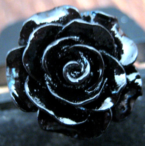 Rosen ring 925 silber schwarz - ring,