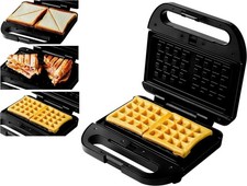 Kontaktgrill schwarz Waffeleisen Sandwichmaker - Hanseatic 51769049 HWM750BD