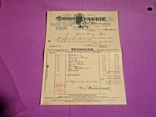 Rechnung 1911 - Hermann Staudte Wein-Handlung  Crimmitschau