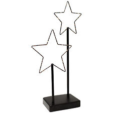 Deko-Aufsteller Stern mit LED-Beleuchtung | Metall-Leuchter 30 LED | 24 x 40 cm