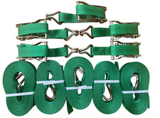 5 Spanngurte 1 to 8m 4 cm breit mit Spitzhaken En 12195-2 TÜV GS Sonderposten