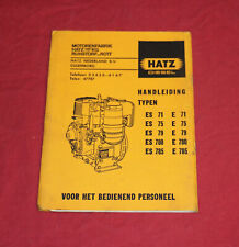 Handleiding HATZ Diesel Motor E, ES 71, 75, 79, 780, 785 , Anleitung holländisch
