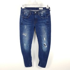 G-Star Jeans Arc 3D Low Boyfriend Damen W28 L34 Blau Distressed Ripped Denim