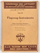 Flugzeugbau und Luftfahrt "Flugzeug-Instrumente" datiert 1934. 99 Seiten, DIN A5