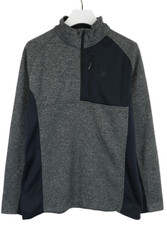Spyder Sweatshirt Herren XL Grau Logo Halb Reißverschluss Pullover Hoher Kragen