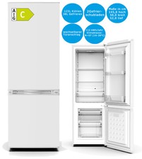 PKM Kühl-Gefrierkombination Silber 161 L EEK: C LED Beleuchtung Kühlschrank