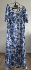 Bonprix Sommerkleid lang blau weiß