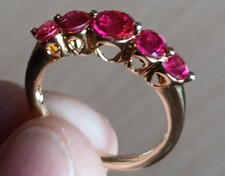 RUBIN EDELSTEIN RING mit 5