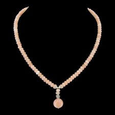 Altrosa Opal Halskette mit