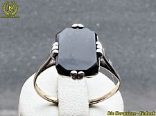 Handgefertigt Art Deco Goldring Damenring Onyx 585er Gr.17,6/55,5 mm ca2,44 g.