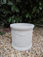 Pflanztopf, Palmenkübel, Steinguss, 37 cm Blumenschalen, Blumentopf Steinfiguren