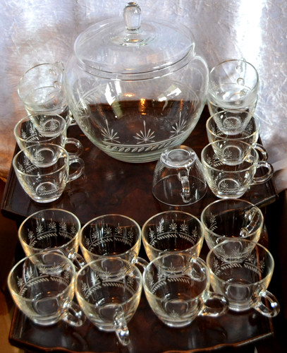 Bowle punsch set glas - bowle-,