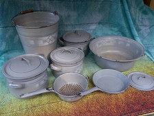 Emaille Konvolut 11 Teile Alte