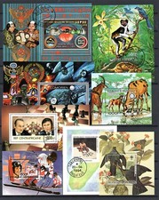 Afrika Motiv Blockausgaben Sammlung 80er 90er Jahre 110 verschiedene, gestempelt